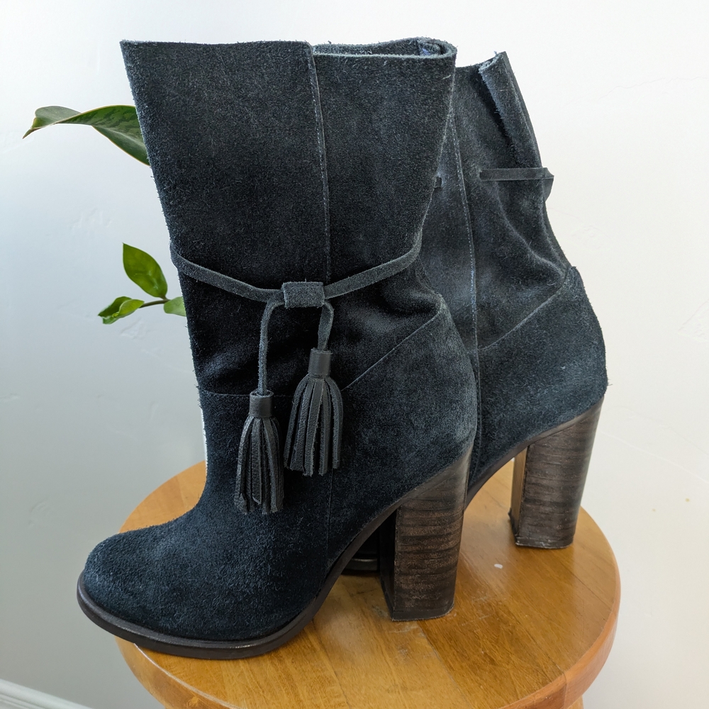 Stivali Navy Suede Tassel Boots